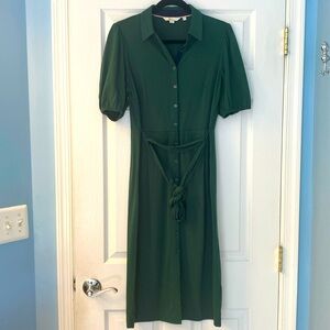 Boden short sleeve button up midi dress